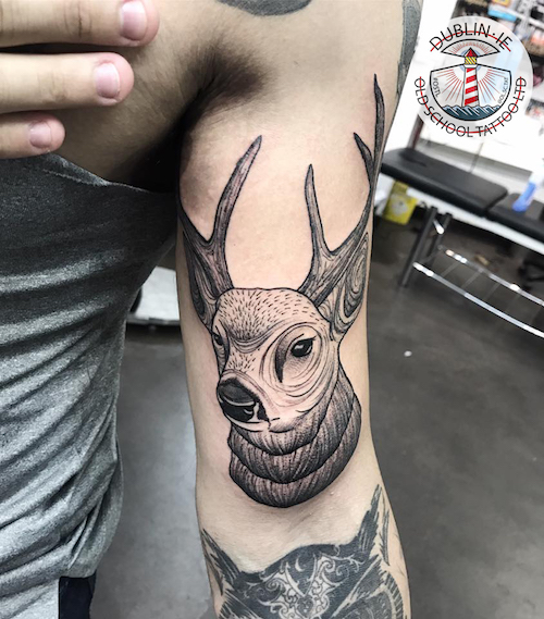 stag head tattoo